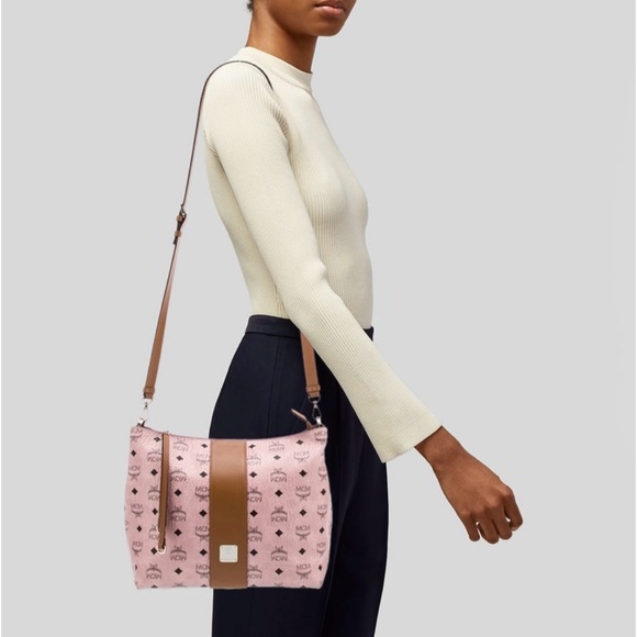 MCM KLARA SOFT PINK VISETOS HOBO CROSSBODY - Picture 3 of 6